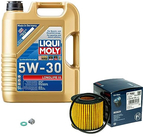 Inspektionspaket Wartungspaket Filterset mit 5 L Motoröl Longlife 3 5W-30, Ölfilter, Verschlussschraube