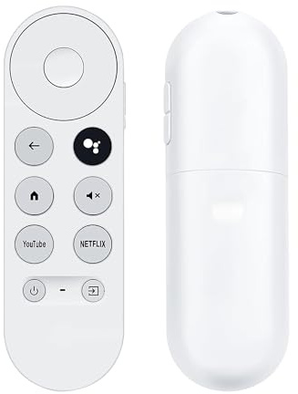 Télécommande vocale G9N9N compatible avec télécommande Google Chromecast TV 4K 2020 Snow GA01920, avec boutons Netflix et Youtube - Remplacement pour appareils GA01409-US jusqu'à GA02464-US