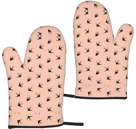 Cartoon Bird Silicone Insulated Oven Mitts (One Pair),Oven Glove High Heat Resistant,for Cooking Barbecue