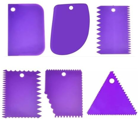 Plastic Clay Scrapers,6 PCS Dough Scraper Sculpture Scraper Ceramic Serrated Tools for Beginners Professionals Pottery Enthusiast