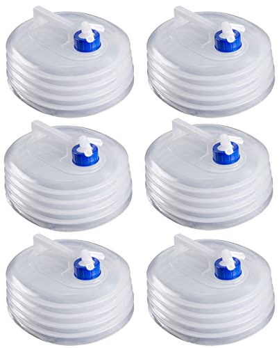 BESTXH Wasserkanister faltbar, Faltkanister Faltbarer Wasserkanister mit Zapfhahn, rund, lebensmittelecht (Faltbarer Wasserbehälter),6pcs,10L