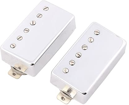 Satz von 2 E-Gitarren-Humbucker-Pickup-Hals-Bridge-Pickups für Lp. Gitarrenzubehör Chrom. Zubehör