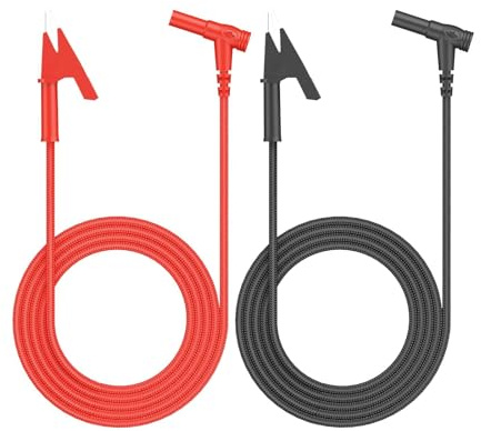 ALLmeter 1 m Pinces crocodiles câbles de test en Nylon, 4 mm Fiche banane Vers Pince crocodile, Fils de mesure de Multimètre 15 A 1000 V 1 Paire