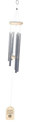 PHENOFICE Carillon Éolien Commémoratif pour Chien Carillon Éolien d 39 Extérieur pour Jardin Décoration De Crâne Blanc Tube en Aluminium
