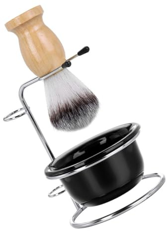 IWOWHERO 1satz Bartpflege-set Mit Rasierpinsel Seifenschale Und Metallständer Für Männer Hochwertiges Bartpflegeset Für Komfortable Rasur Und Schaumbildung