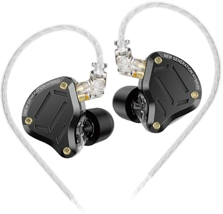 KZ ZS10 Pro 2 cuffie in ear monitor, KZ 4-Level Tuning Switch cuffie multi-driver in-ear IEM KZ Gaming cablati auricolari 1DD+4BA aggiornati con cavo a 2 pin per audiofili (nero, senza microfono)
