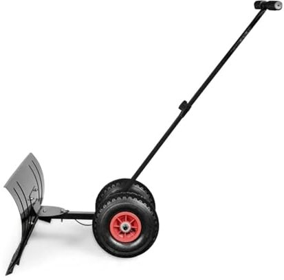 Pelle à Neige avec Roues,Pelle à Neige,Outil de Déneigement,Réglable en Hauteur,Pliable,Largeur de Travail 75cm-Hauteur 42cm,Chasse Neige,Poussoir à Neige pour Nettoyage Entrée Allée Chaussée Maison