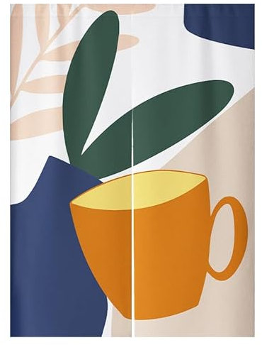 Küchenvorhänge Blaues Zitronengelb Scheibengardinen Polyester Vorhänge Kurz Waschbar Raumteiler Vorhang Türvorhang Langlebig Küchenvorhang Kurze Gardinen Verdickung Tür Vorhang 80x120cm