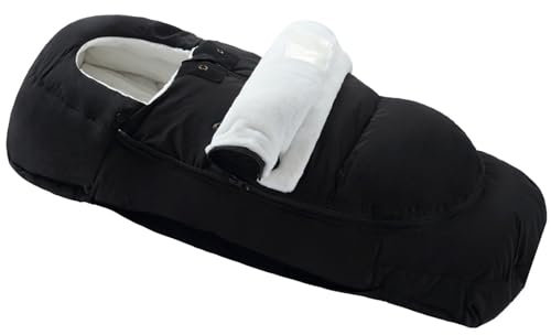 Kinderwagen-Schlafsack, doppellagig, dick, warm, winddicht, universeller Baby-Schlafsack (Schwarz, 46 x 88 cm)