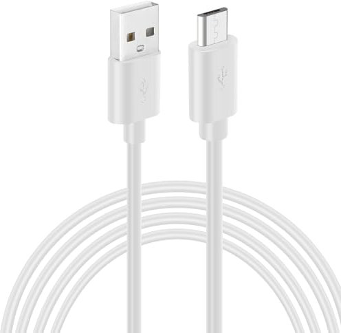 PATIKIL 23Ft USB to Micro USB Power Extension Cable, 3A Fast Charger Long Charging Cord for Security Cameras, Phone, Video Records, Electronic Equipment, White