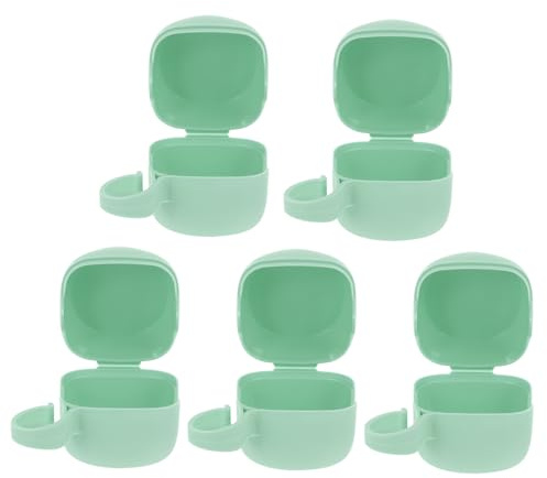 5 Pack Pacifier Storage Box Case for Baby Daily Travel Pp Green | Compact Protective Organiser for Keys and Coins, Five-piece Set, Portable Design for Mothers and Babies