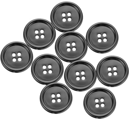QUARKZMAN 10pz Pulsante da Cucire in Metallo, 23mm 4 Fori Tondo per Camicie Giacche Abbigliamento Pulsanti da Cucire per Decorazioni Artigianali, Gunmetal
