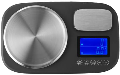 Digital Kitchen Scale, Dual Platform Food Scales Battery Powered Baking Scale, Large 1g-10kg | Small 0.1g-1kg | Add & Weigh Tare Function | Unit g/kg/lb/oz/ml/milk ml (Batteries Included)