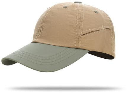 YAMEE Sommar baseballkeps dam vattentät, basebollkeps för män kvinnor snabbtorkande UV-skydd, solhatt män lätt andningsbar, baseballkepsar för unisex, solhatt för camping, vandring, kaki, one size