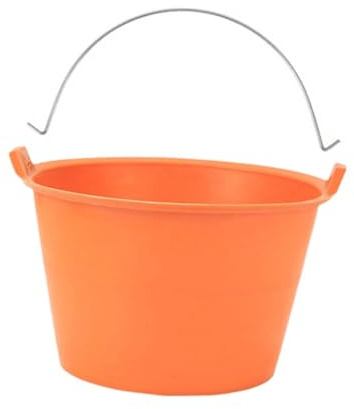 MERIGLARE Cement Bucket Pail Container for Planting Water Concrete Sand, Orange, 17.5cmx28.5cm