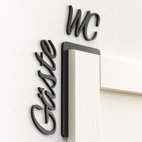 Modernes Tür Rahmen Schild Home | Beschriftung Gäste WC | Selbstklebend & langlebig | Wanddeko für Zuhause und Arbeitsräume | Deko für Badezimmer, Gästezimmer, Küche, Büro uvm.