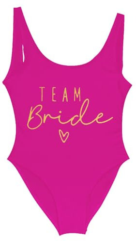 Costume Bride Costume Addio al Nubilato Costumi da Bagno Intero Donna, Team Bride to be Bikini Costumi Piscina Scollo U Controllo della Pancia per Matrimonio, Luna di Miele e Vacanze