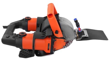 Machine à rainurer pour béton 5200 W - Fraise murale électrique avec 5 lames de scie et aspiration de la poussière humide - Profondeur de coupe jusqu'à 45 mm - Pour travaux de fraisage