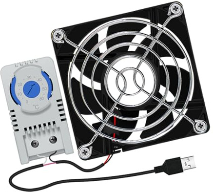 USB Cabinet 80mm Fan Quiet Cooling Fan Systems With 0-60℃ Temperature Control For Home Theater Cabinets Computer