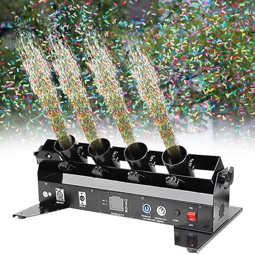 WEIMILOR Máquina de Confeti Profesional, Lanzador de Confeti eléctrico, cañón de Confeti Digital con Control Remoto, Lanzador de Confeti para DJ, Fiestas, Discotecas, Bodas.