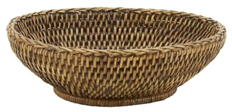 AUBRY GASPARD - Corbeille Rotin Antique Ovale - Finition Artisanale - 23 x 19 x 7 cm - Parfaite pour le Pain - Légère et Élégante - Idéale Décoration de Table