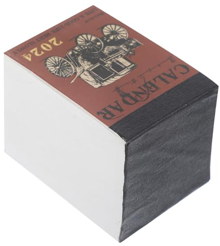 DOITOOL Miniatur Kalenderbuch Vintage Dekorativer Mini Kalender Miniatur Tischkalender Abreißbarer Büro Tischkalender Täglicher Abreißkalender 2024