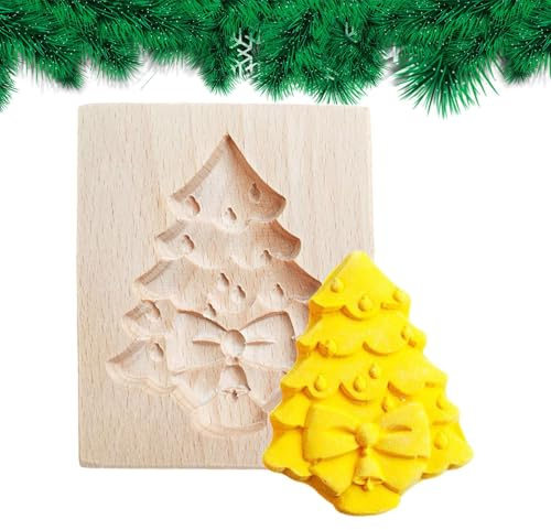 Cookie Moulds for Baking, Wooden Non-Stick Kitchen Helper, 3D Christmas Cookie Baking Moulds, for Holiday Party, Shortbread Cake, Dessert, Home, Kitchen