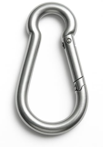 Karabiner Edelstahl V4A (AISI316) Rostfrei, Seewasserfest, hochwertig Karabinerhaken für Seile, Ketten, Hundeleinen, Camping & Outdoor