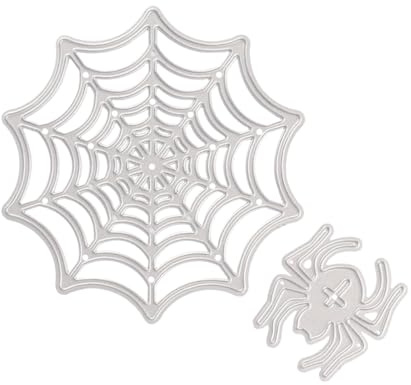 Healvian Spinnennetz Stanzformen aus Metall mit Geätztem Muster Vielseitig Einsetzbar für Halloween Fotorahmen Papierverzierungen und Kreative Selbstgemacht Anwendungen