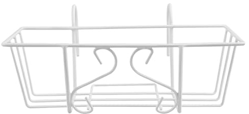 EPIGEIST Supporto per Vaso di Fiori da Appendere in Ferro Bianco, Portafiori Rettangolare per Balcone e Giardino, Rack Decorativo per Piante da Esterno e Interno