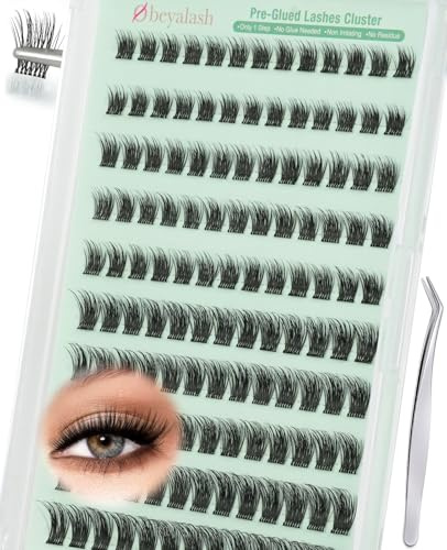 Obeyalash Selbstklebende Wimpern Extensions NatüRlich - Wispy Cluster Lashes C Curl Press On Lashes Selbstklebend Wimpern Ohne Kleber 8-14mix Resuable 130pcs No Glue Needed