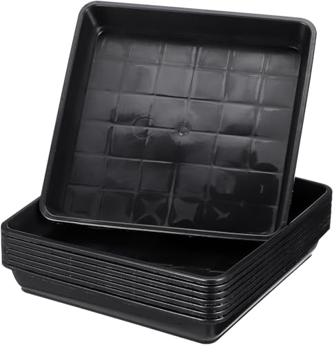 BESPORTBLE 8 Pezzi Vassoio in Resina Pp per Vasi di Fiori Quadrato, Sottovaso Pratico per Bonsai, Vaschetta di Plastica Leggera e Riutilizzabile per Giardinaggio Indoor e Outdoor