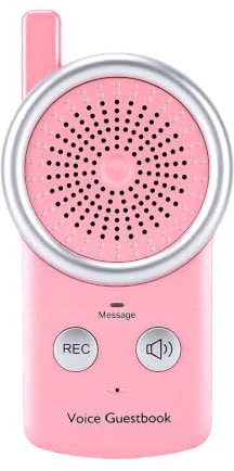 Sxhlseller Grabadora de Voz Sencilla de 2 Botones con Reproducción |La Alerta LED de la Máquina de Mensajes de Voz con Pilas para el Hogar Interior Al Aire Libre Contiene hasta 10 Mensajes