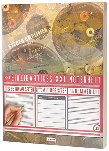 Mein Notenheft / 86 Seiten, 44 Blätter, 12 Systeme / Mit Register und Seitenzahlen / PR301 „Jugendlich“ / DIN A4 Soft Cover