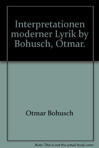 Interpretationen moderner Lyrik.