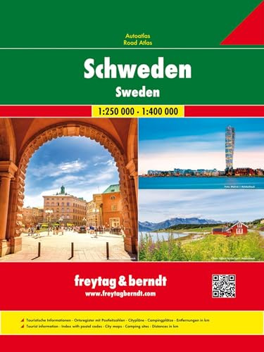 Schweden, Autoatlas 1:250.000 - 1:400.000: Straßenatlas mit Spiralbindung (freytag & berndt Autoatlas)