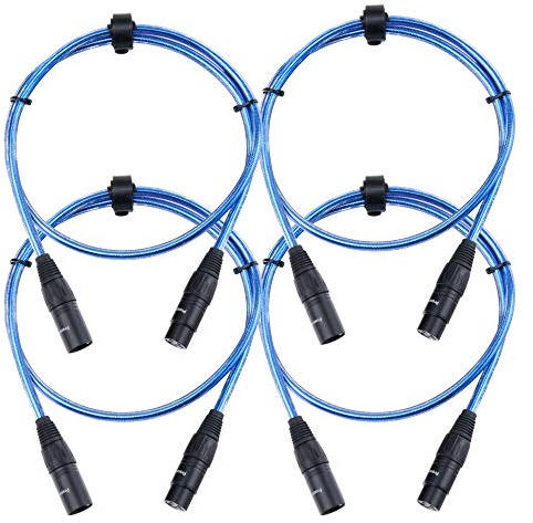 Pronomic XFXM Mikrofonkabel - XLR female 3-pol -> XLR male 3-pol - Stecker handgelötet - säure- und ölfest - Spannzangen-Zugentlastung (4, Blau, 100, Zentimeter)