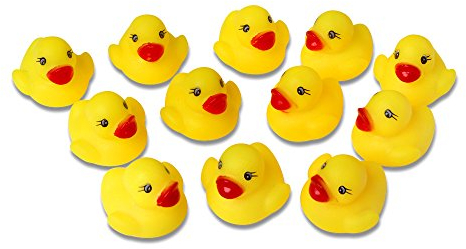 Schramm® 12 Stück Gummiente Quietsche Ente gelb ca. 3,5 cm Quietscheente Badeente Bade Ente Enten Badeenten Gummienten