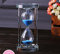 MINGZE Transparent Kristall Sanduhr Timer Sand Uhr Handwerk Glas Dekoration, 15 Minuten / 30 Minuten / 60 Minuten (Blau, 15 Minuten)