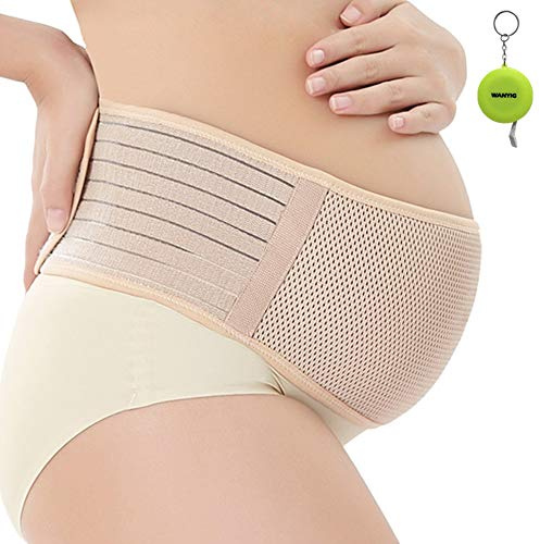 WANYI Fajas Embarazo Premamá 120CM Cinturón de Embarazo, Embarazo Cinturon Ajustable Cinturón Apoyo Abdominal Transpirable Embarazadas Mujeres para Evitar Dolor Espalda (Marrón)