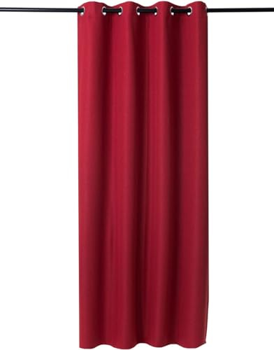 Rollmayer Fenstervorhang Vorhang mit Ösen MELO (C6 Rot, 140x150 BxH). Blickdicht Gardinen für Schlafzimmer, Kinderzimmer, Wohnzimmer, Fensterdekoration, Hochwertiger Vorhang