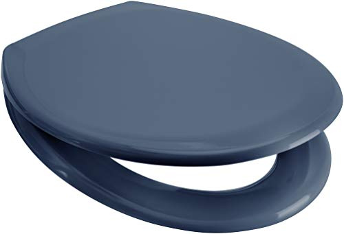 Euroshowers Rainbow Soft Close Top Fix/Blind Hole Fix/Standard Fix Toilet Seat (Denim Blue)