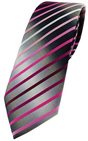 TigerTie schmale Designer Krawatte in gestreift gemustert - Schlips Binder Tie
