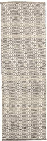 RugVista, Alva, Teppich, Mittelflor Teppich, 80 x 250 cm, Läufer, Moderner Kelim Teppich, Wolle, Flur, Schlafzimmer, Küche, Wohnzimmer, Braun/Weiss, Mehrfarbig