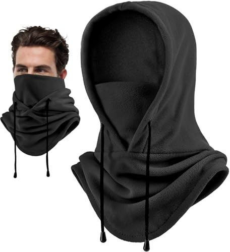 Joyoldelf Funktions Sturmhaube Gesichtshaube Balaclava Gesichtsmaske Skimaske Motorradmaske zum Radfahren Ski Winter wärmend (Schwarz)