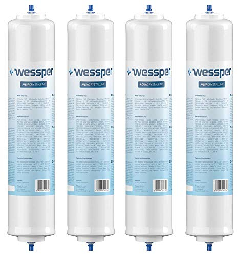Wessper Cartouche Filtre à Eau Externe pour Réfrigérateurs Samsung LG Daewoo Rangemaster Beko Haier DA29-10105J, HAFEX/EXP, HAFEX EXP 5231JA2010B, 5231JA2010C, USC100, DA2010CB, BL9808 - Lot de 4