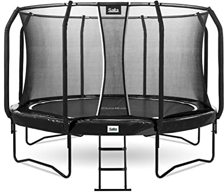 Salta First Class Trampoline with Safety Net and Ladder, Round, Diameter 251/305/366/427/487 cm, Black/Green (Black, 305)