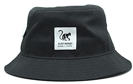 DRESSED IN MUSIC PLAY WITH ME Recycled Bucket Repreve® Fischerhut, Unisex, Erwachsene Surf Monkey®, Schwarz , One size