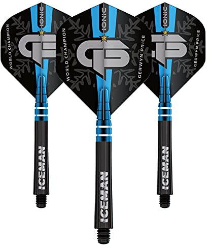 RED DRAGON Gerwyn Price Iceman World Champion Special Edition Flight and Black Stem Combo Set