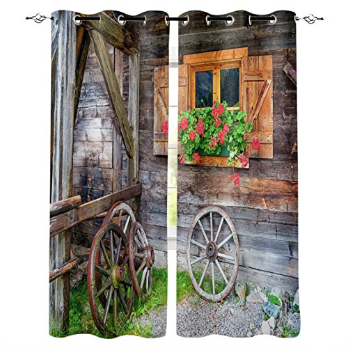 RFXSJY 3D Tende Oscuranti Termiche Fiori Davanzale Poliestere Hd Tende Oscuranti Moderna Moda Bambini Camera Letto Interni Finestre 2 Pannelli182Wx214H Cm